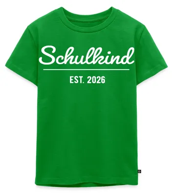 Produktbild von Spreadshirt Schulkind Est. 2026 Einschulung Geschenk Kinder Premium T-Shirt, 134/140 (8 Jahre), Grün