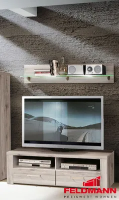 Image de Meuble TV bas, table TV, chêne sable, 126 cm