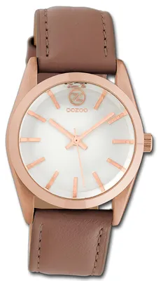Imagen del producto de Oozoo Damenuhr: Reloj de pulsera para mujer, correa de cuero marrón, movimiento de cuarzo, esfera analógica, modelo D3UOC10192