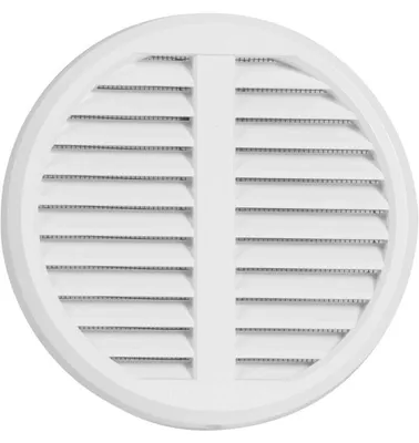 Produktbild von Lüftungsgitter Kunststoff verstellbar für Rohre von 75-125mm Deckmaß150mm mit Insektenschutz