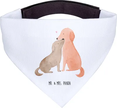 Produktbild von Mr. & Mrs. Panda Hundehalstuch Hunde Liebe - Weiß - Geschenk, Hund, Halstuch, Für, Tuch, Vertrauen, Herz, Kuscheln, Sprüche