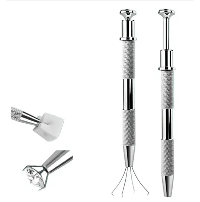 Produktbild von INF Silberner Nagel Schwamm Greifer Clip (2er-Pack) - Zink Aluminium Legierung