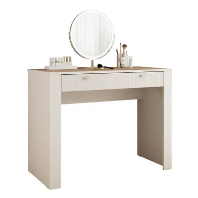 Produktbild von Idohome Schminktisch, Konsolentisch mit Schublade, Kosmetiktisch , Frisiertisch, Schminkkommode modern, in Farbe Kaschmir/Eichenfarbe Whisky - Avena