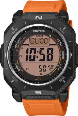 Produktbild von Casio Uhr Herren Pro Trek PRG-69-4ER Edelstahl, Resin, Orange, Schwarz