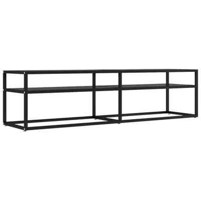 Obrázok produktu pre TV skrinka, čierna 160x40x40,5 cm, tvrdené sklo