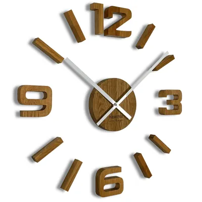 Image de Horloge en chêne à coller 3D DIY EKO z54g 75 d-2-x, 75 cm
