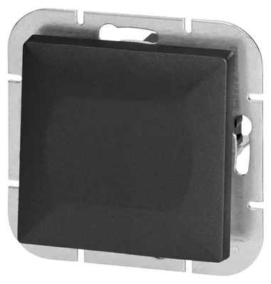 Image de Interrupteur mural simple encastré, 10A, finition noire mate