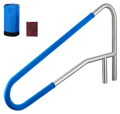 Obrázek produktu pro Bazénové madlo VEVOR, 1371x48x813 mm, nosnost 100 kg, bazénové madlo z nerezové oceli 304, odnímatelná protiskluzová objímka, zapuštěná/podlahová montáž, pomůcka pro přístup do bazénu a aquaparku