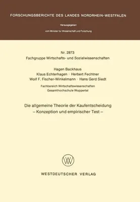 Obrázek produktu pro Die allgemeine Theorie der Kaufentscheidung