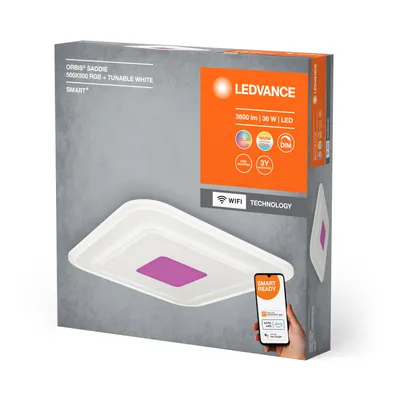 Produktbild von LEDVANCE SMART+ Orbis Saddie, Intelligente Deckenbeleuchtung, WLAN, Weiß, LED, Polycarbonat (PC), Stahl, Nicht austauschbare(s) Leuchtmittel