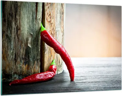 Produktbild von Bilder auf glas - Chili Gewürz Gemüse - 120x80cm - Glasbilder - Wandbilder - Kunstdruck - zum Aufhängen bereit - Wanddekoration aus Glas - Glas Bilder - Wandbild auf Glas - Einteilig - GAA120x80-2264