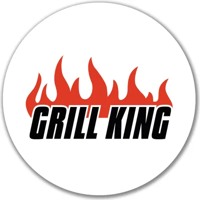 Produktbild von Huuraa Aufkleber Grill King Flammen 10cm rund Sticker Geschenkidee