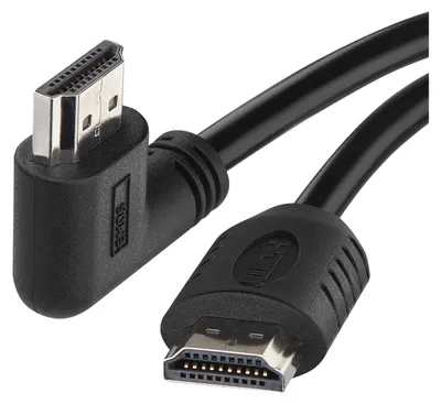 Produktbild von EMOS High Speed HDMI 2.0 Kabel mit Ethernet 5 m, 18 Gbit/s Ultra HD, 4K, 3D, ARC Unterstützung, 90° Winkelstecker auf A-Stecker schwarz, S30500