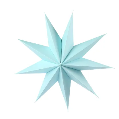 Produktbild von 30 cm neunzackiger Stern aus Papier zum Aufhängen von Neujahrsparty-Ornamenten-Hellblau