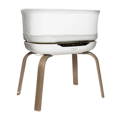 Produktbild von Graco Eluma™ Nest Beistellbett mit Cry-Detection Technologie, erkennt Babyweinen und reagiert selbstständig, ab Geburt bis ca. 6 Monate (9 kg), weiß, Luna