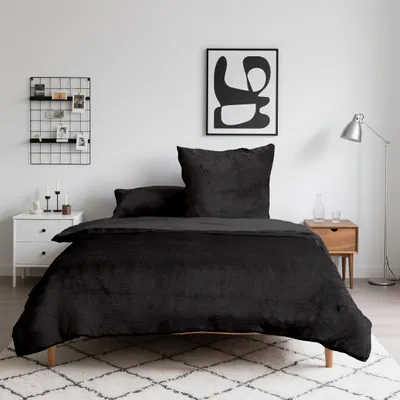 Produktbild von Luxus Flanell Bettwäsche Plüsch Warm Kuschelig Teddy Reißverschluss  135x200 155x220 200x200 200x220, Größe:200 x 200 cm, Farbe:Anthrazit
