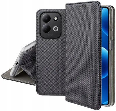 Zdjęcie produktu dla Etui Z Klapką Do Xiaomi Redmi 17 4G | 5G Zamykane Czarne Futerał