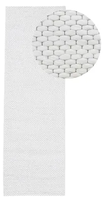 Produktbild von Wollteppich Sina weicher handweb Teppich Natur Läufer Creme 75x200 cm | Zeitloser Wollteppich für Wohnzimmer, Schlafzimmer & Kinderzimmer