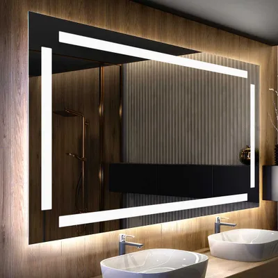 Zdjęcie produktu dla Artforma Lustro łazienkowe z oświetleniem LED 50x80 cm | Kolor LED: zimny biały 7000K | Przełącznik: dotykowy | LED124