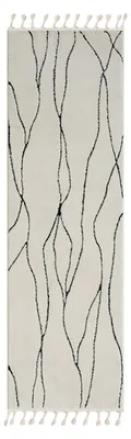 Obrázek produktu pro Koberec MY-RUG, Linnea, 250x80, bílý, s hlubokým vlasem, moderní, marocký vzor, nadýchaný, měkký, skandinávský vzor; běhoun