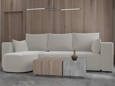 Produktbild von 4ALL HOME Ecksofa mit Schlaffunktion Tivo 246x145 cm - Couch - Sofa mit Bettkasten - Eckcouch - L-Form - Schlaffsofa - Schlafsofa mit Bettkasten - Universal Velo 621 Weißer Papirus