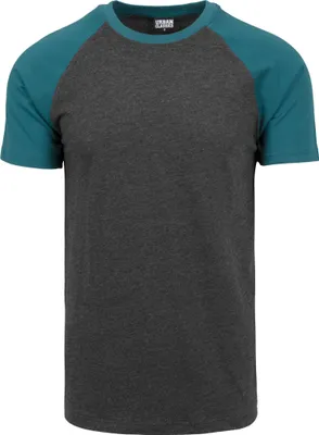 Obrázek produktu pro Pánské tričko Urban Classics Raglan Contrast Tee charcoal/teal - L