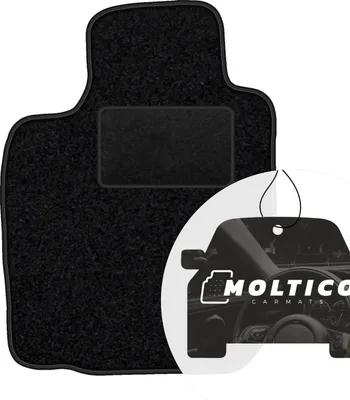 Produktbild von moto-MOLTICO Fahrer Fußmatte Auto Velours Fahrerseite Autoteppiche Schwarz Fahrermatte 1-teilig passend für Dacia Logan I Sandero I