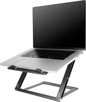 Productafbeelding van Accezz Origami Laptop Stand - Laptop standaard - Verstelbaar en opvouwbaar - Universeel - Donkergrijs
