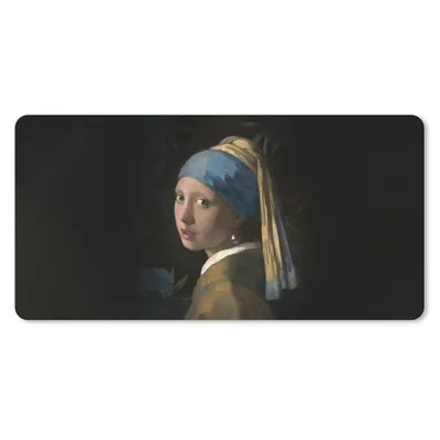Produktbild von MuchoWow® Mauspad Mousepad Das Mädchen mit dem Perlenohrring - Vermeer - Blumen 60x30 cm - Mousepads - Maus Mat - Pad - Mausunterlage - Nachhaltig