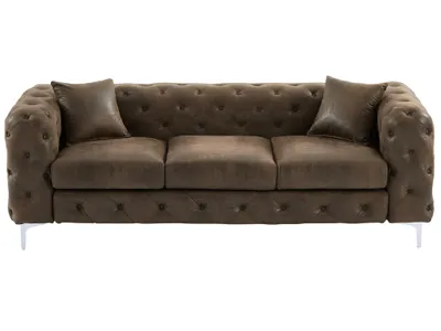 Produktbild von Chesterfield Sofa 3-Sitzer - Mikrofaser - Vintage-Leder-Optik - EDWINA