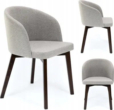 Zdjęcie produktu dla Krzesło do stołu jadalnego – szare – drewniane – krzesło kuchenne – 51 x 75 x 51 cm (szer./wys./gł.) – ciemnobrązowe drewniane nogi – nośność 130 kg – BELLUNO 2