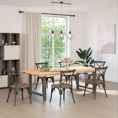 Zdjęcie produktu dla vidaXL Nogi do stołu jadalnianego antracyt 2 szt. 90x(72-73) cm stal