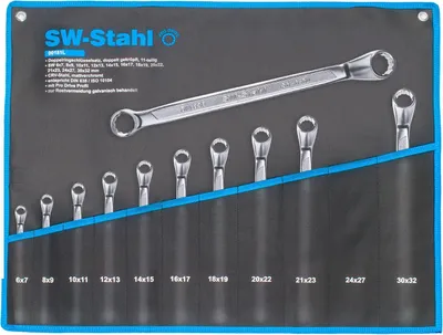 Produktbild von SW-Stahl 00181L Doppelringschlüsselsatz gekröpft, 11-teilig