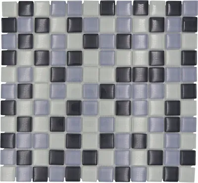 Produktbild von Glasmosaik XCM 8125 30,2x32,7 cm grau/schwarz/weiß