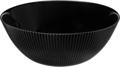 Produktbild von AURORA runde Salatschüssel 20,3 cm, schwarzes Opalglas, geriffelte Struktur