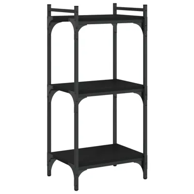 Image de Bibliothèque 3 étagères noir 40x30x86 cm bois composite