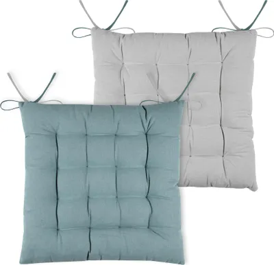 Image de Coussin de chaise DUO COLOR sea green/silver 40x40x4 cm France (prix pour 1 pièce)