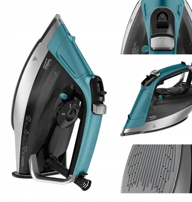 Produktbild von Dampfbügeleisen Beko Sim 5124E 2400 W Softglide Schwarz Tropfschutz