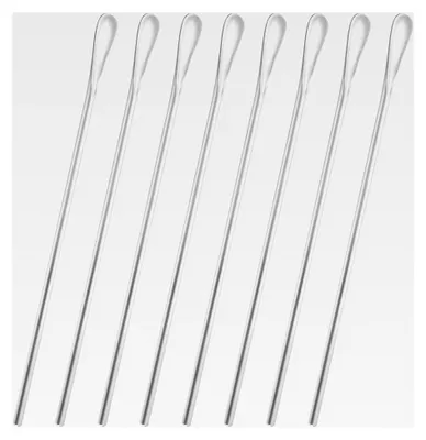Produktbild von 8 Stück 21,8 cm Edelstahl-Rührlöffel – wiederverwendbare Löffel für Kaffee, Cocktails und Eistee mit langem Stiel. Spülmaschinenfest