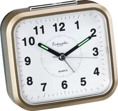 Produktbild von Eichmüller > Wecker Analog goldfarben Weckwiederholung > Leuchtzeiger