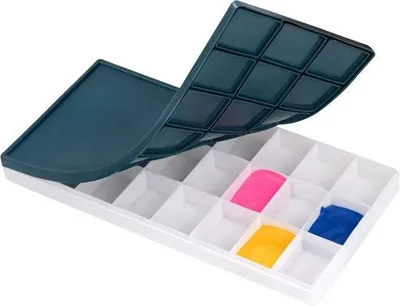 Produktbild von Palet für Aquarell- und Acrylfarben, 24 Behälter, Kunststoff
