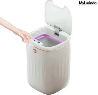 Image de Poubelle électrique de 24 litres, automatique, étanche, blanche