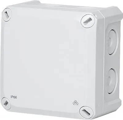 Produktbild von Abzweigkasten Aufputz IP66 mit Klemmleiste 110x110x67mm grau