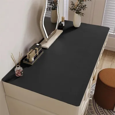 Obrázek produktu pro Podložka na psací stůl, rozměry 80 x 40 cm, omyvatelná, z umělé kůže, černá barva