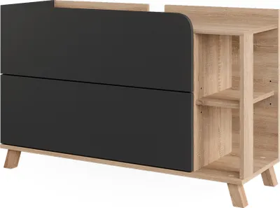 Immagine prodotto di Mobiletto per lavabo Vicco Karen Sonoma/antracite 100 x 65 cm con 2 cassetti, Model 54688