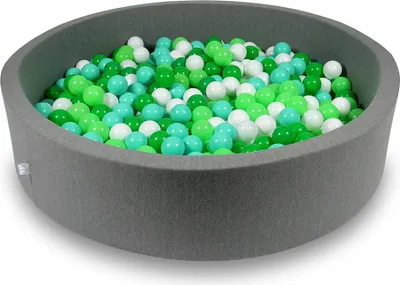 Obrázok produktu pre Guľôčkový bazén 130x30cm sivý - so 600 guľôčkami / biela, celadónová, mentolová, zelená