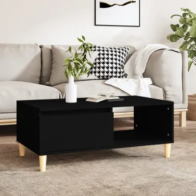Produktbild von "Rabatt" Couchtisch modern - Wohnzimmertisch - Einfache Montage - Schwarz 90x50x36,5 cm Holzwerkstoff - Kaffeetisch CC21849