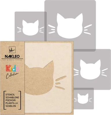 Produktbild von Schablonen Malen für Kinder, 5 Stück Set 9x9 cm bis 34x34 cm Katze Kätzchen Tier, Wiederverwendbare Kunststoff für Kinderzimmer Malvorlage Raumdekoration