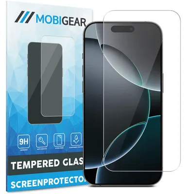 Produktbild von Mobigear iPhone 16 Pro Schutzglas, gehärtetes Glas, Displayschutz – kompatibel mit Hüllen