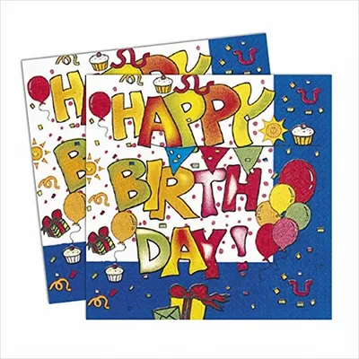 Produktbild von Kokliko Happy Birthday 2-lagige Papierservietten 20Stk 33x33cm